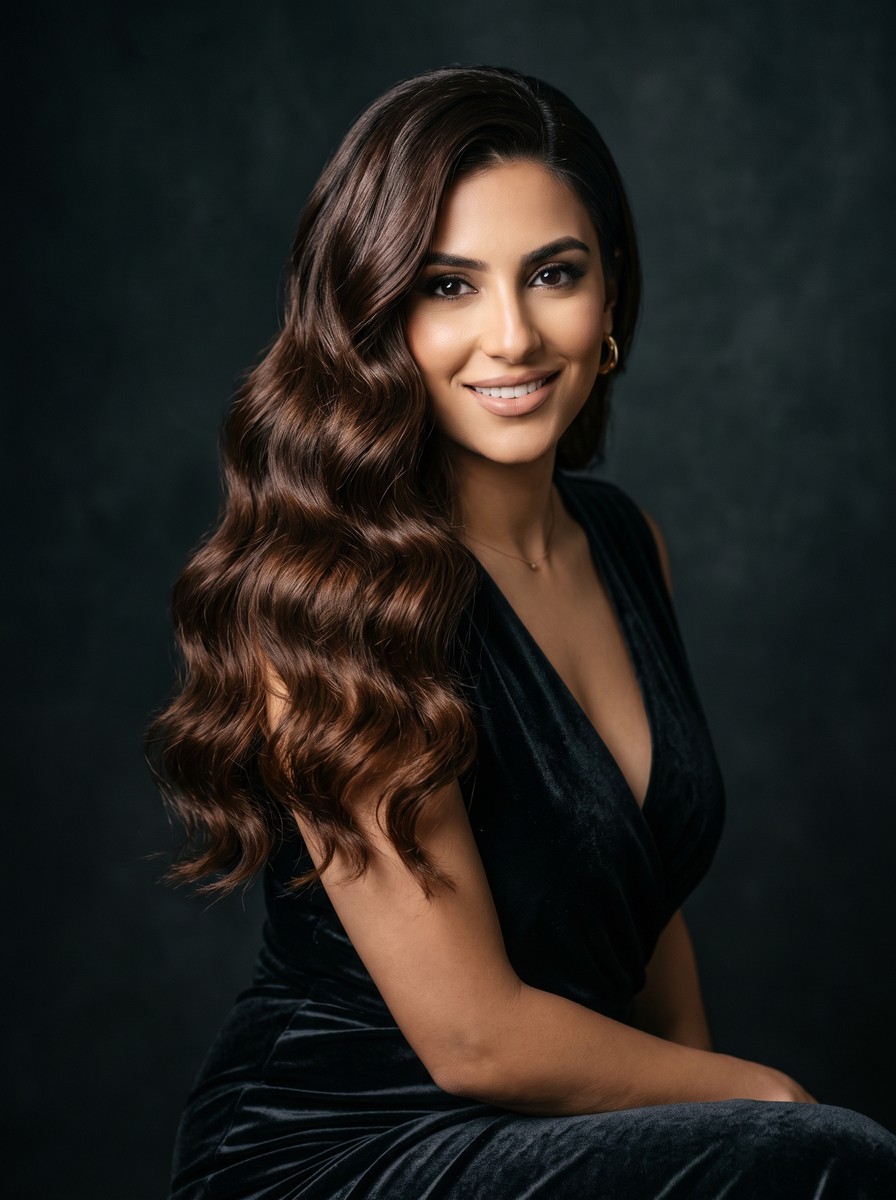 Brushed-Out Hollywood Waves