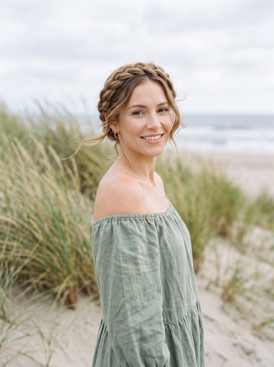 Halo Braid for Windy Outdoor Ceremonies